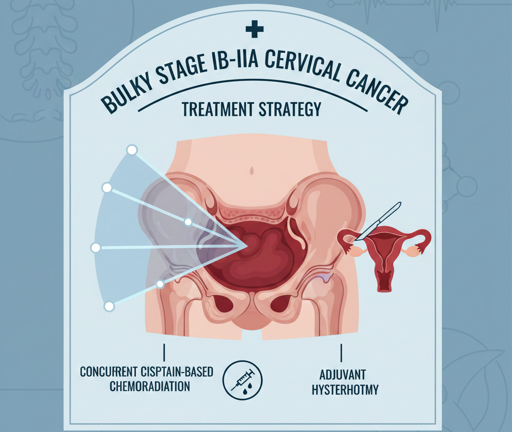 Concurrent Cisplatin-Based Chemoradiation andAdjuvant Hysterectomy for Bulky Stage IB-IIACervical Cancer